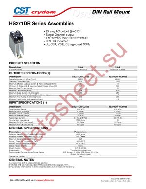 HS271DR-HD6025 datasheet  